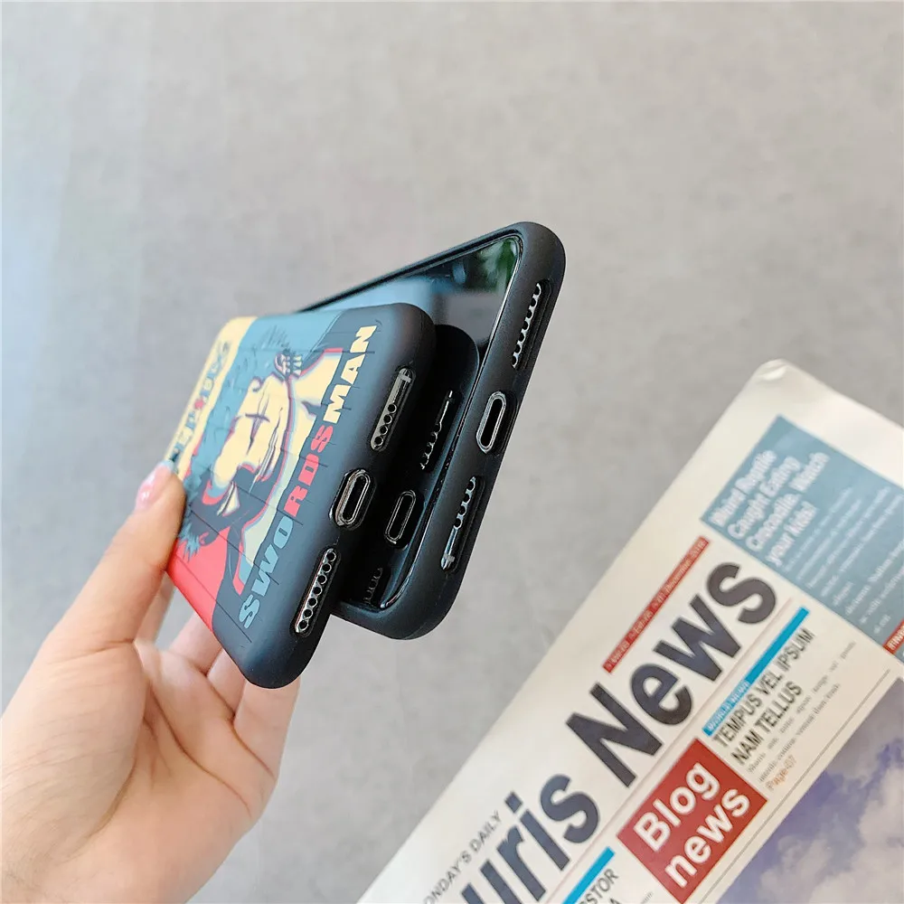 Роскошный мультяшный слитный чехол для iphone X XR XS Max 11 Pro 8 7 аниме Луффи Саурон