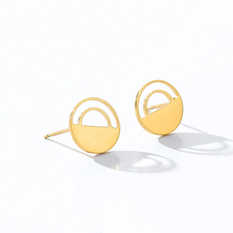 Женские круглые серьги гвоздики из нержавеющей стали|Серьги-гвоздики| |