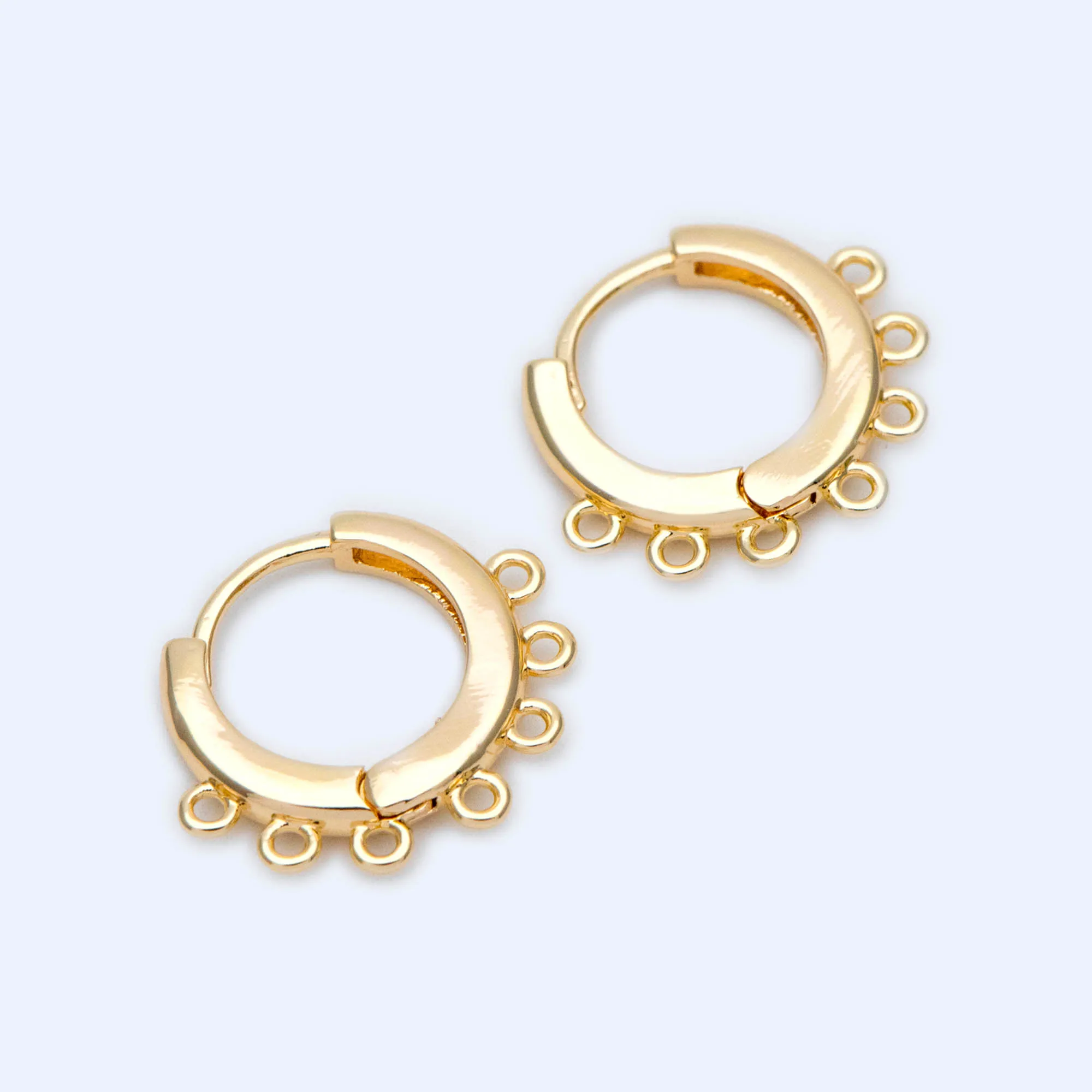 10pcs Gold Round Leverback Ear Wires Hooks with 7 Loops Earring Finding Wholesale (GB-1200) | Украшения и аксессуары