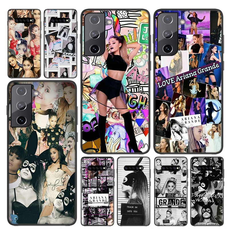 Мягкий черный чехол с изображением кошки Арианы Гранде для Samsung Galaxy S21 S20 FE Ultra S10 S10e