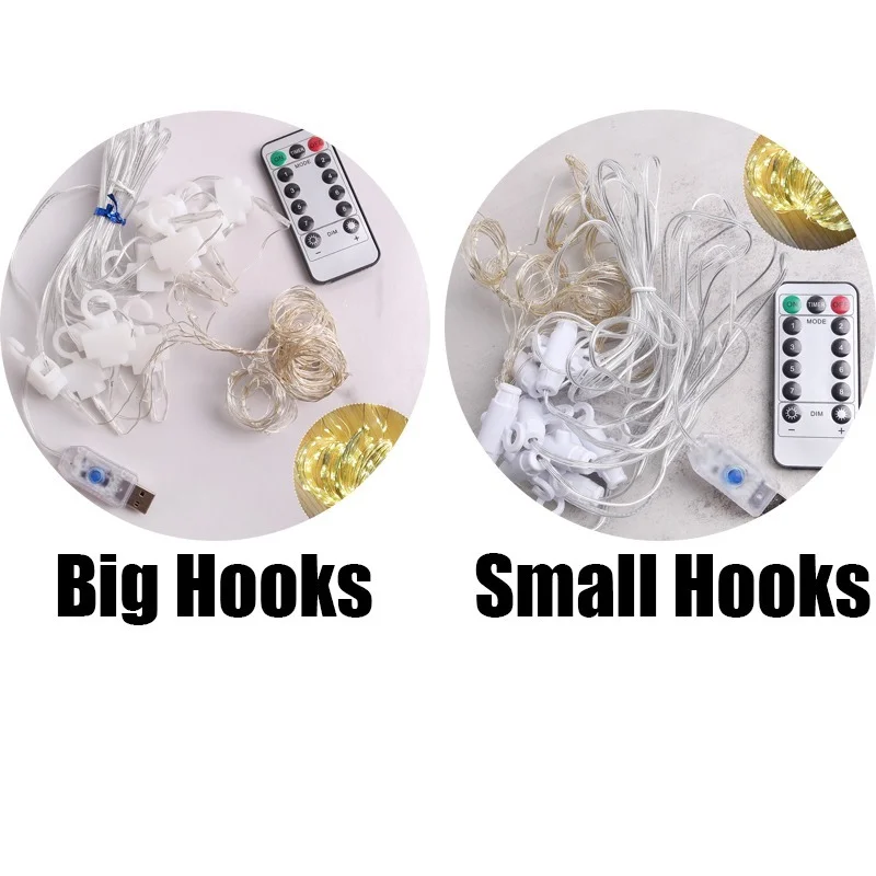 

Window Curtain Fairy Lights USB Plug in Curtain String Lights 8 Modes Remote Control Twinkle Lights for Holiday Wedding Party