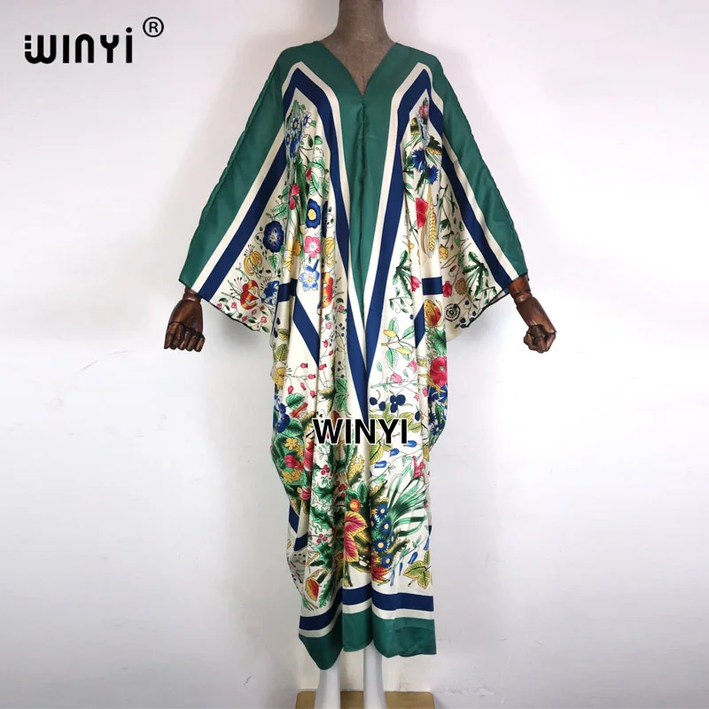 2021 Summer Women caftanPrint Sexy vestido maxi African Maxi Dress Long Sleeve Elegant Boho Beach Dress Casual Long Dresses