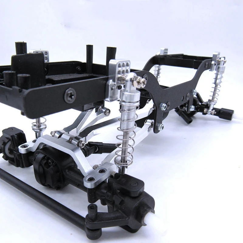 

2 Set RC Car Part: 1 Set Metal Chassis Pull Rods Suspension Link Mount Shock Absorber & 1Pcs RC Body Chassis Frame Kit