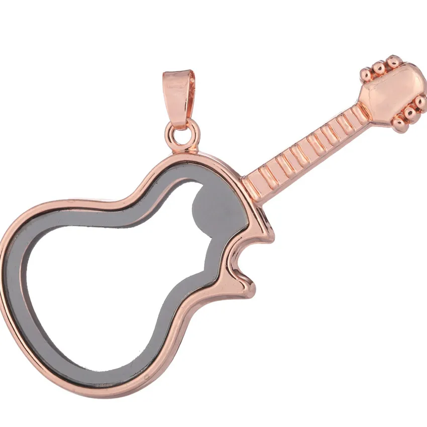 1 шт. сплав музыка гитара Стекло равнина медальон на памяти плавающая подвеска