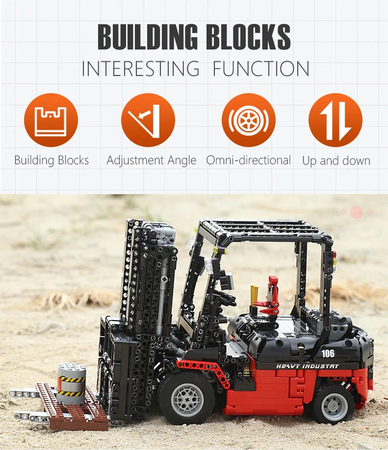 Technic Series Motor Power RC APP Forklift Mk II Car Model Building Kits Blocks Bricks Compatible With MOC 3681