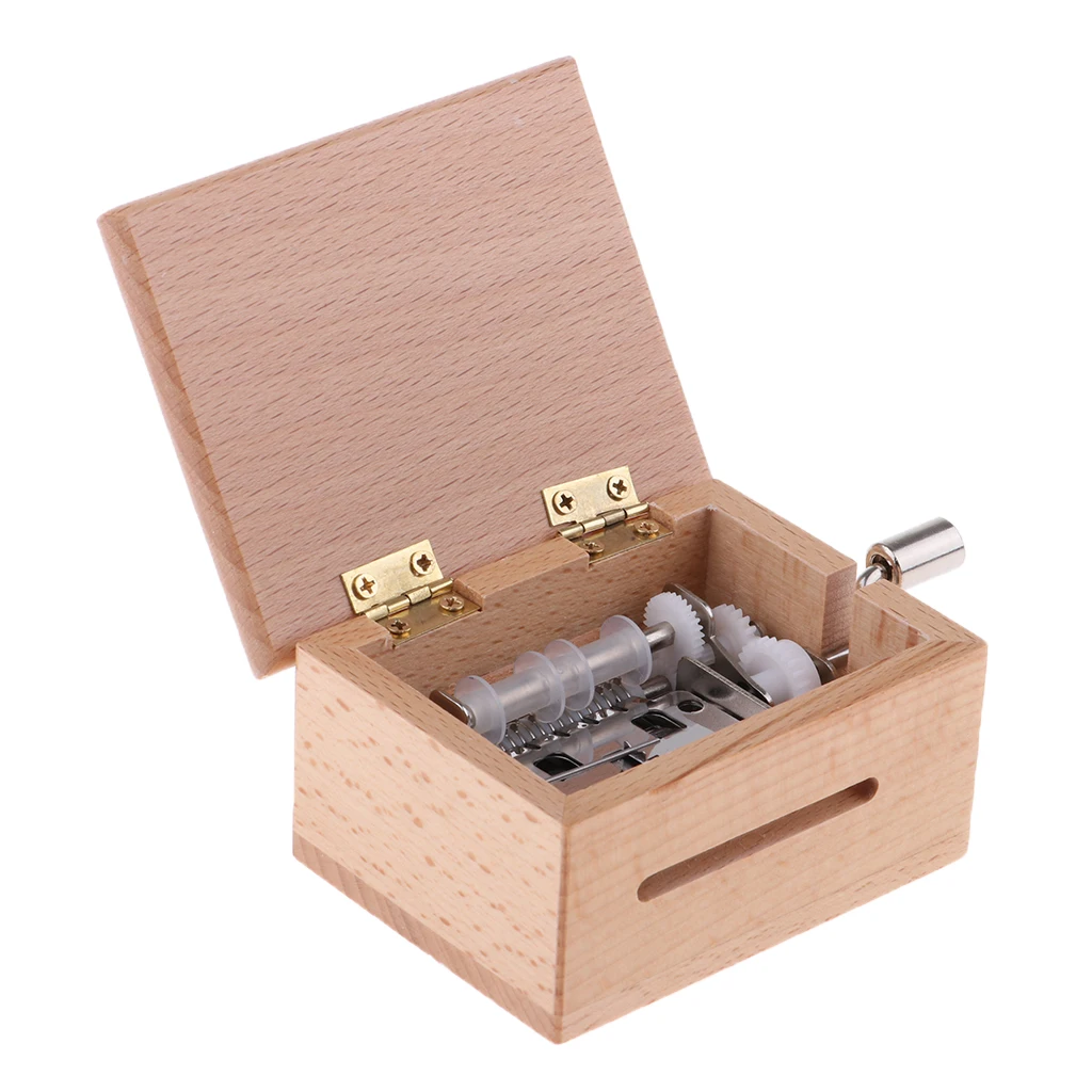 DIY Мелодия ручной Кривошип Музыкальная Коробка бумажная лента деревянная для