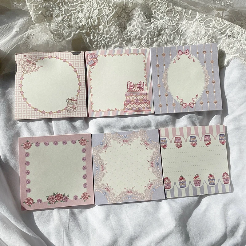 

50 Sheets Cute Lace Cake Memo Pad Girl Diary DIY Decorative Sticky Notes School Notebook Stationery Note Paper