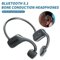 bone conduction headphones waterproof bluetooth wireless sports earphone stereo ear hook running headset support sd card