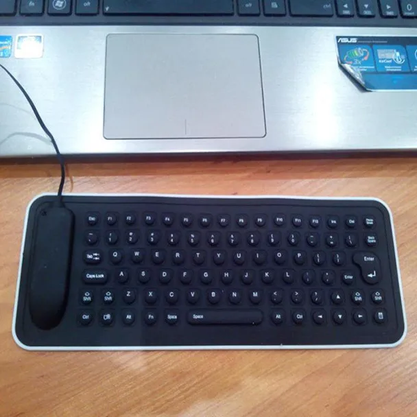 Портативная USB мини Гибкая силиконовая клавиатура для ПК Складная ноутбука