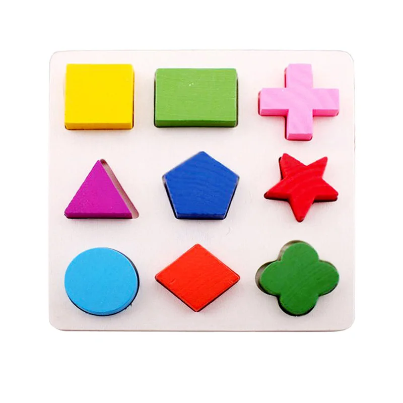 Wooden Geometric Shapes Montessori Puzzle Sorting Math Bricks Preschool Learning Educational Game Baby Toddler Toys For Children | Игрушки и