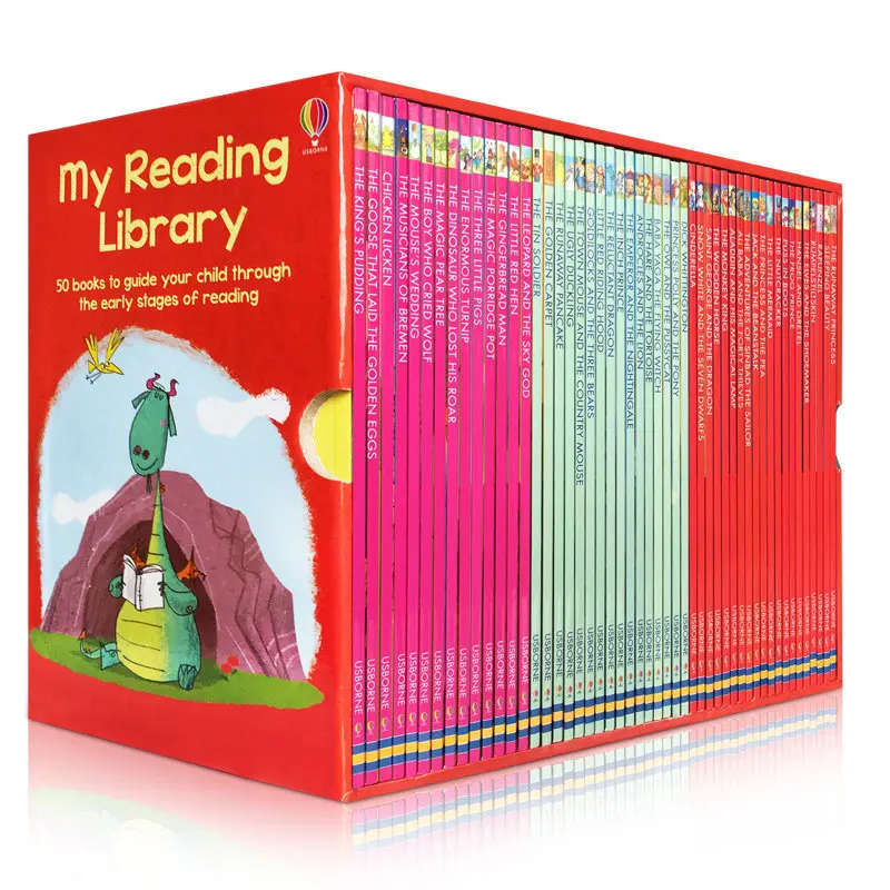

50 Books/Set Usborne My Second Reading Library English Picture Story Book Kids Words Learning Guide Child Read In Early Stages