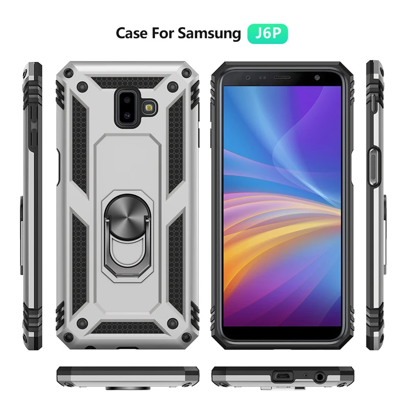 Прочный Гибридный чехол для телефона Samsung J4 J6 A6 A7 A8 A9 2018 магнитный армированный