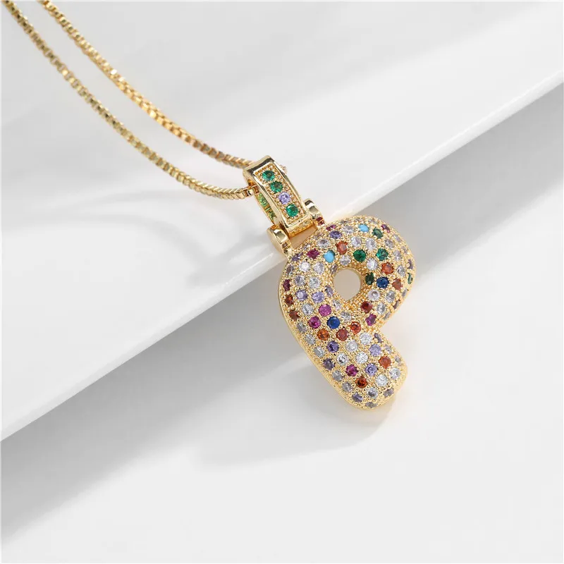 Роскошное женское ожерелье с подвеской из искусственного циркония 26 буквами