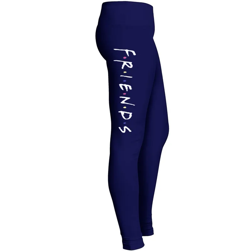 Plus Size High Waist Letter Friends Gym Leggings Women Spring Autumn Fashion Elastic Fitness Workout Y2K Skinny Pants Clothes