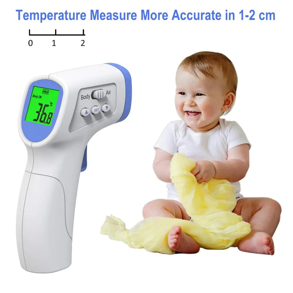 Цифровой инфракрасный термометр для лба Бесконтактный тела сигнализация IR Termometro