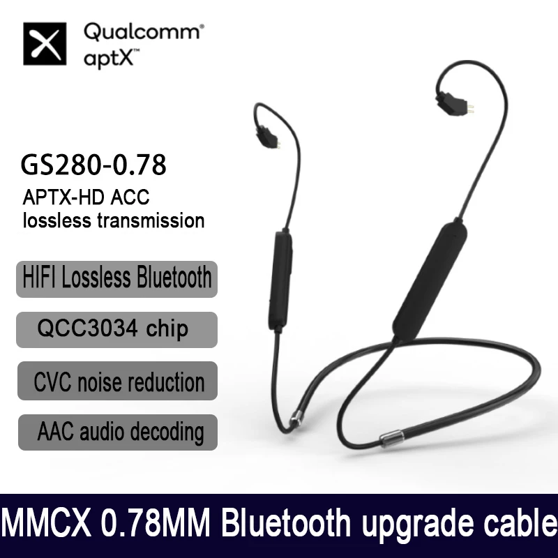Регулируемый Bluetooth-кабель QCC3034 mmcx/0 78 HiFi-кабель CVC8.0 с шумоподавлением
