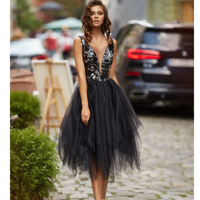 

Wepbel Long Dress Robe Bustier Sexy Sequin Dress Women Sleeveless Gauze V-neck Brace Dress A-line Mesh Big Swing A-line