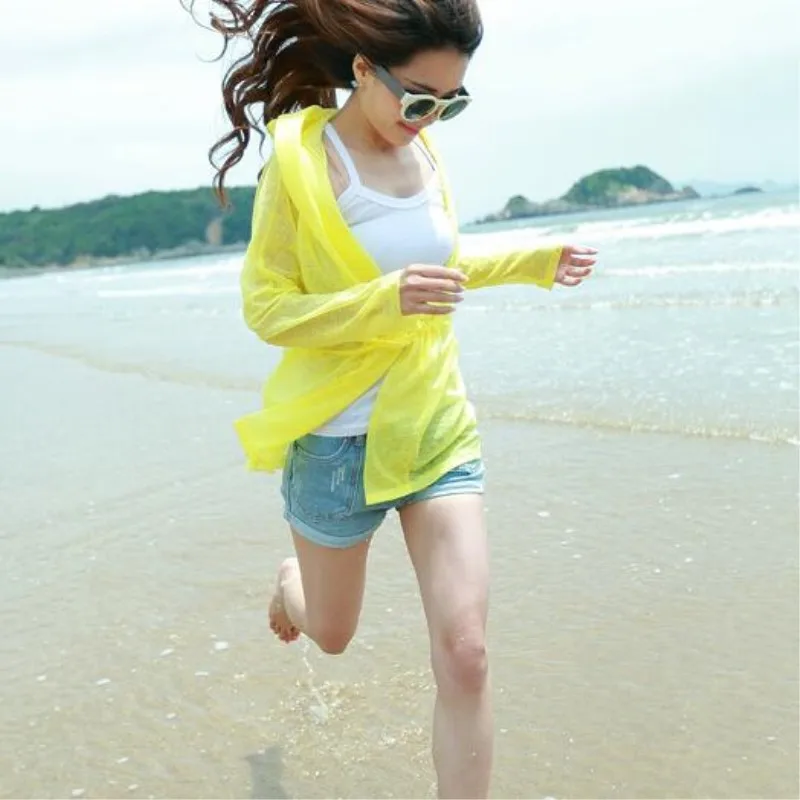 2018 летний женский длинный кардиган прозрачная блузка Однотонная рубашка с