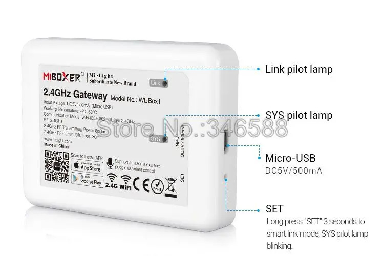Milight DC12V 24V 10A RGBW Светодиодные ленты Управление; 4-Зона 2,4G Беспроводной для различных световых эффектов с Смартфон APP Wi-Fi/Alexa Google Voice Управление