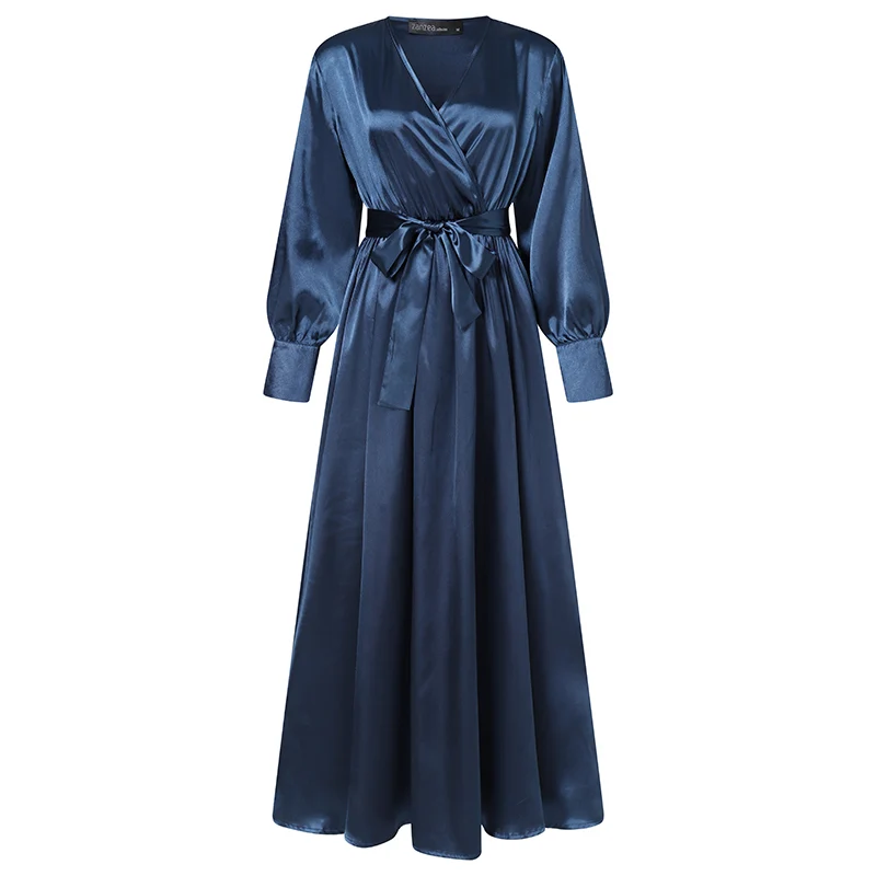 Свободное Элегантное Длинное Платье для клуба мусульманская Мода ZANZEA женские