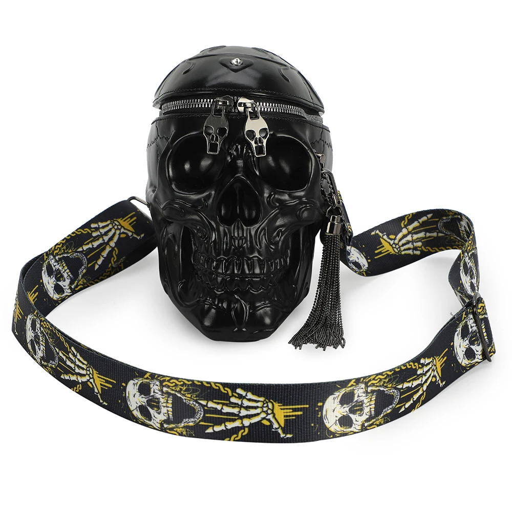 

Kiisy Gothic Skull Crossbody Bags for women Female Male Hip Hop Funny Cool Unique Masquerade Bag skull purses and handbags