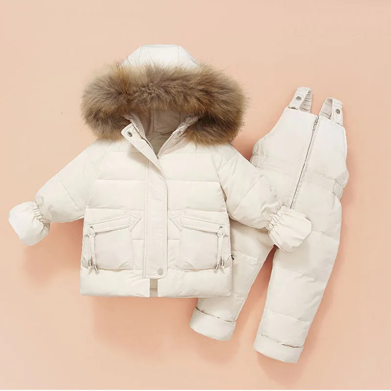 

Winter Clothing Set For Baby Autumn Down Jacket Boy Girl Parka Coat Kids Snowsuit Hooded Toddler Overall New Year Jumpsuit 1-3Y