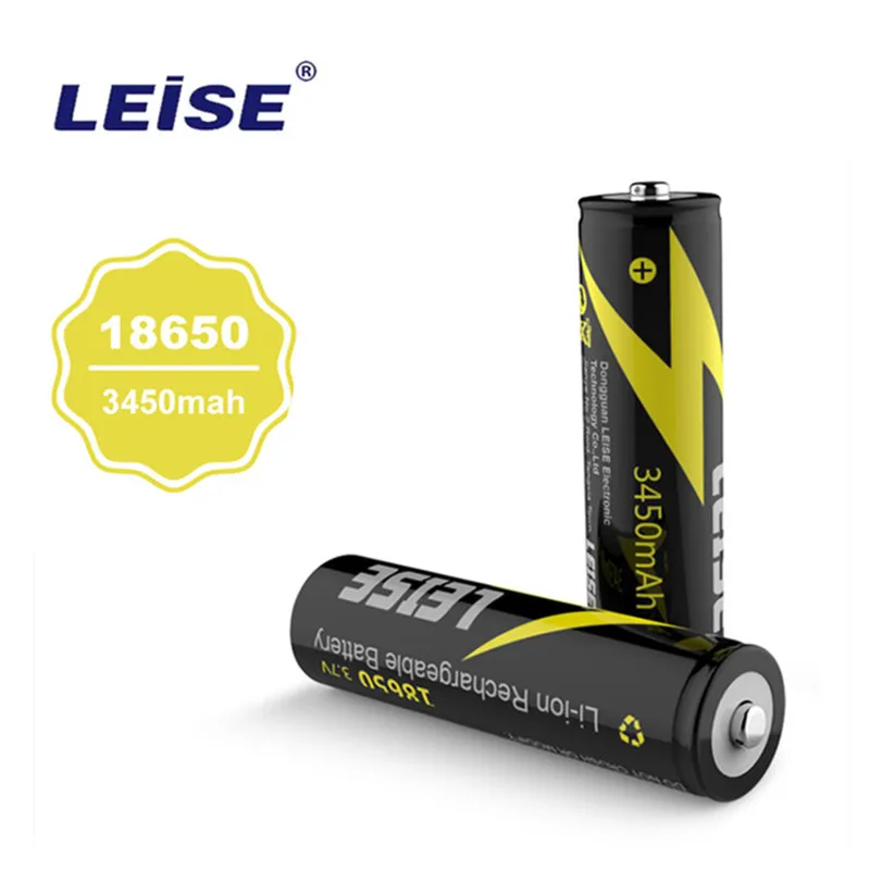 Leise, новинка,, 18650, 3450 мА/ч, литиевая, 3,7 в, 18650, перезаряжаемая батарея, литий-ионная, внешний аккумулятор, батарея для фонарика, фары