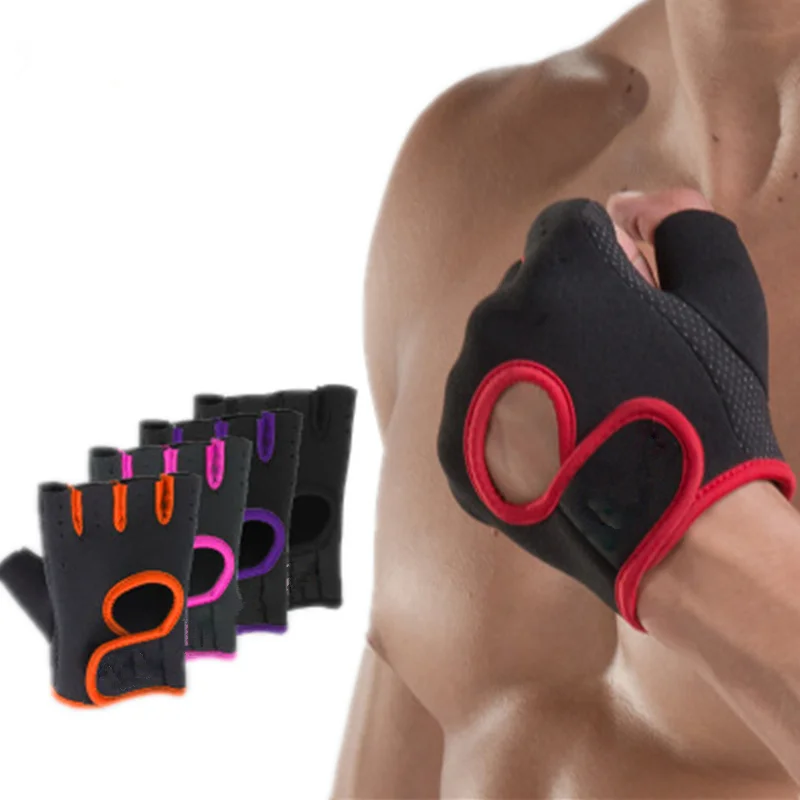 Перчатки без пальцев для мужчин и женщин однотонные митенки тренажерного зала