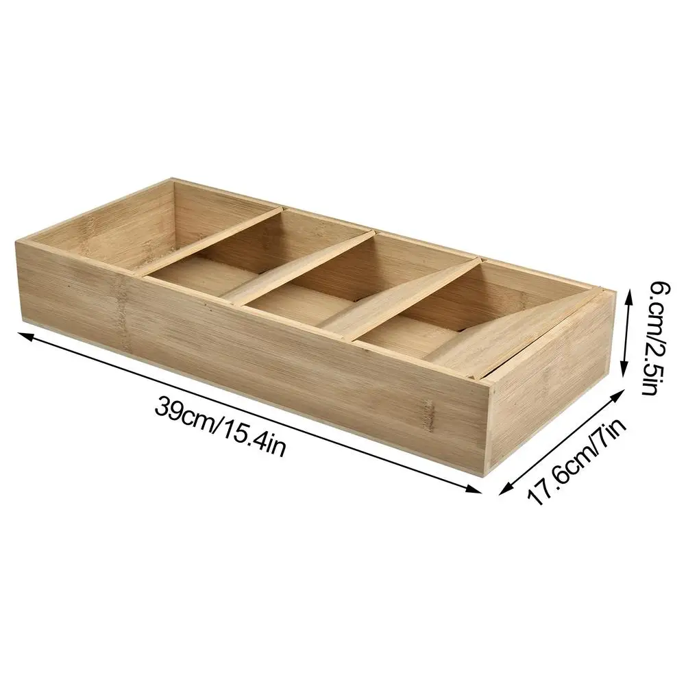 

Storage Box Drawer Organizer Wooden Bamboo Silverware Cutlery Storage Box Kitchen Supplies Silverware Tableware Spoon Dinnerware