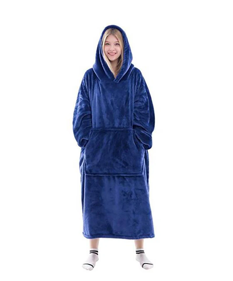 

Winter Thick Comfy TV Blanket Sweatshirt Solid Warm Hooded Blanket Adults and Children Fleece Weighted Blankets for Beds Travel