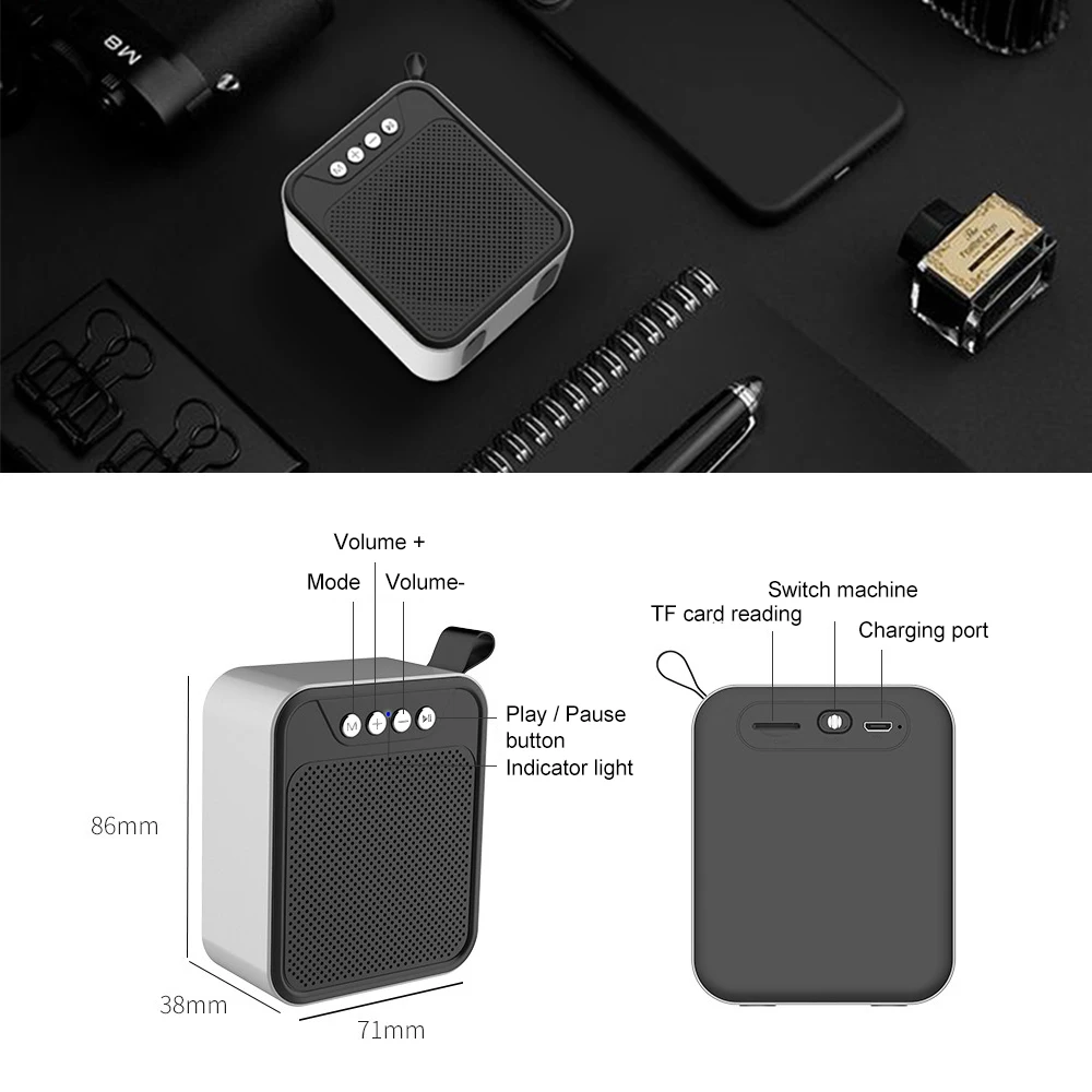 Портативная Bluetooth колонка Мини Беспроводная Громкая звуковая система сабвуфер