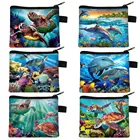 Женский кошелек для мелочи с принтом в виде морской черепахидельфина