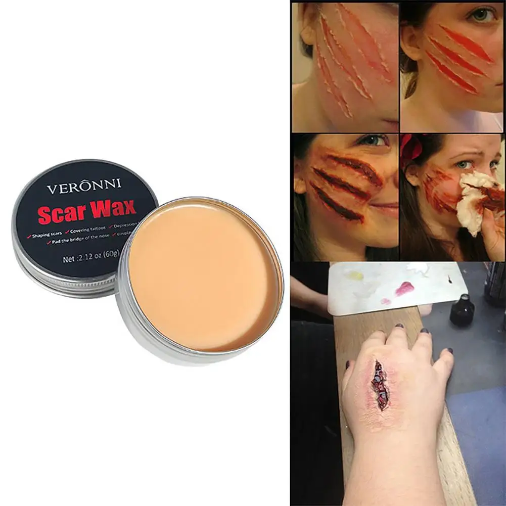 3 модели восковых накладок для макияжа Накладка шрамов на переносице эффект