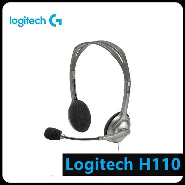 Стерео гарнитура Logitech H110/H111 с микрофоном проводные наушники 3 5 мм Портативное