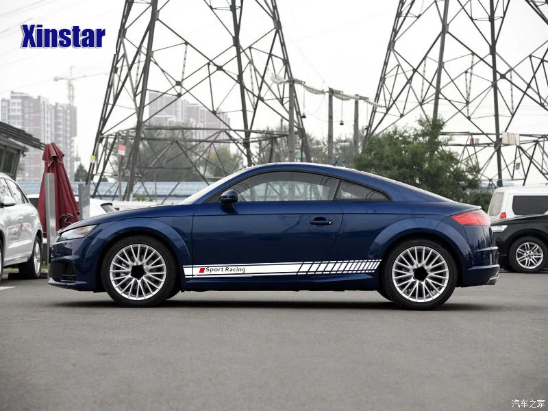 

For Audi A4 A6 A8 A7 A3 A5 Q3 Q5 Q7 TT Carbon Fiber Sport Door Side Skirt Stripes Body Decor Sticker Accessories Vinyl Decals