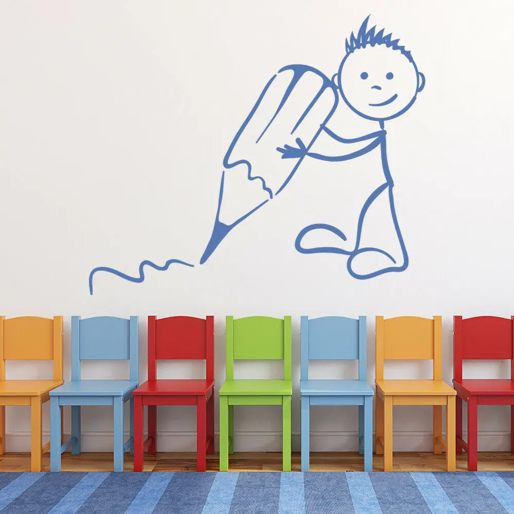 Забавные Стикеры для письма в классе украшение маленького мальчика Виниловые