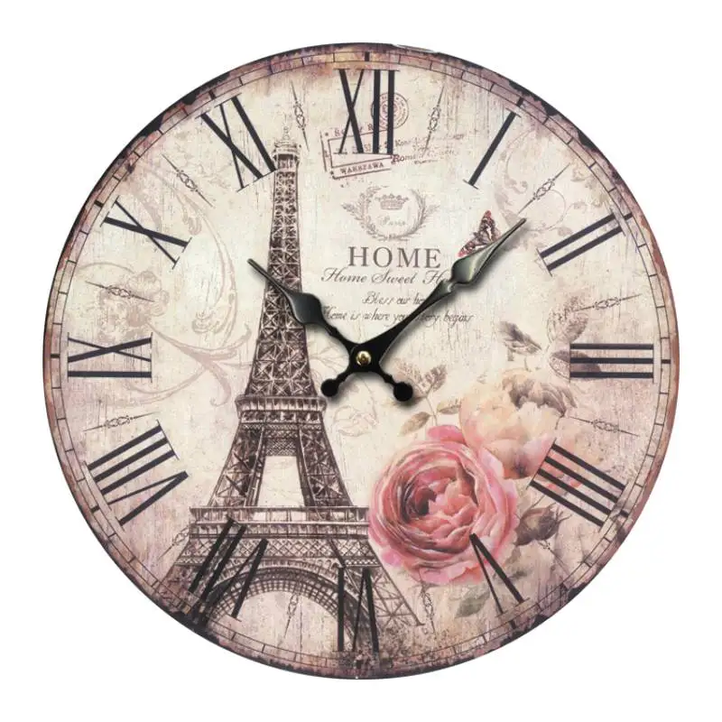 Часы настенные деревянные в стиле ретро популярные украшения для дома кафе