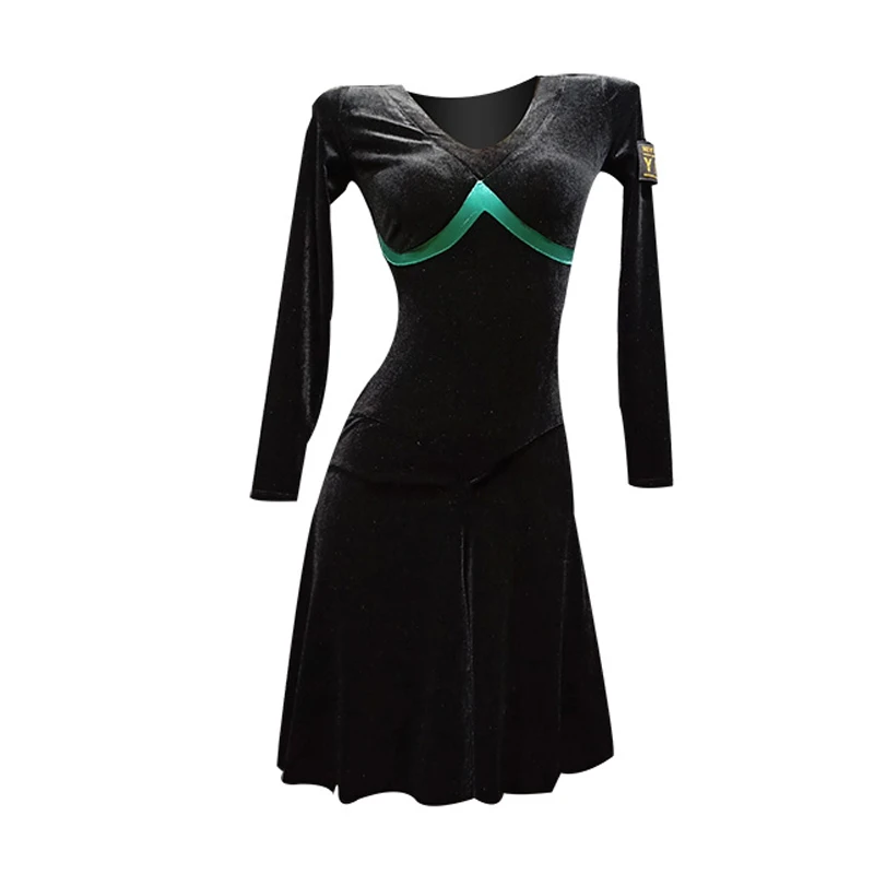 Женское бархатное танцевальное платье танцевальная юбка Осень-зима латинское