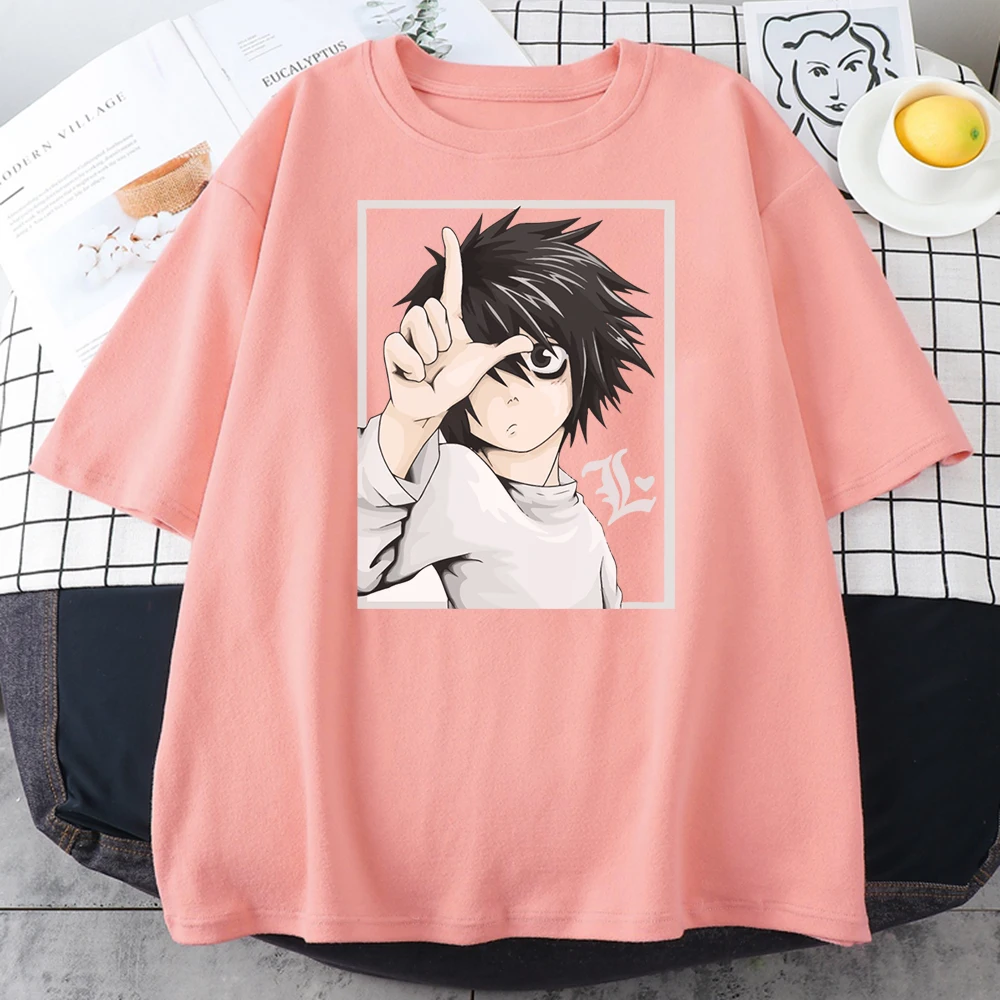 Женские футболки с японским аниме Death Note Модные дышащие свободная Мягкая