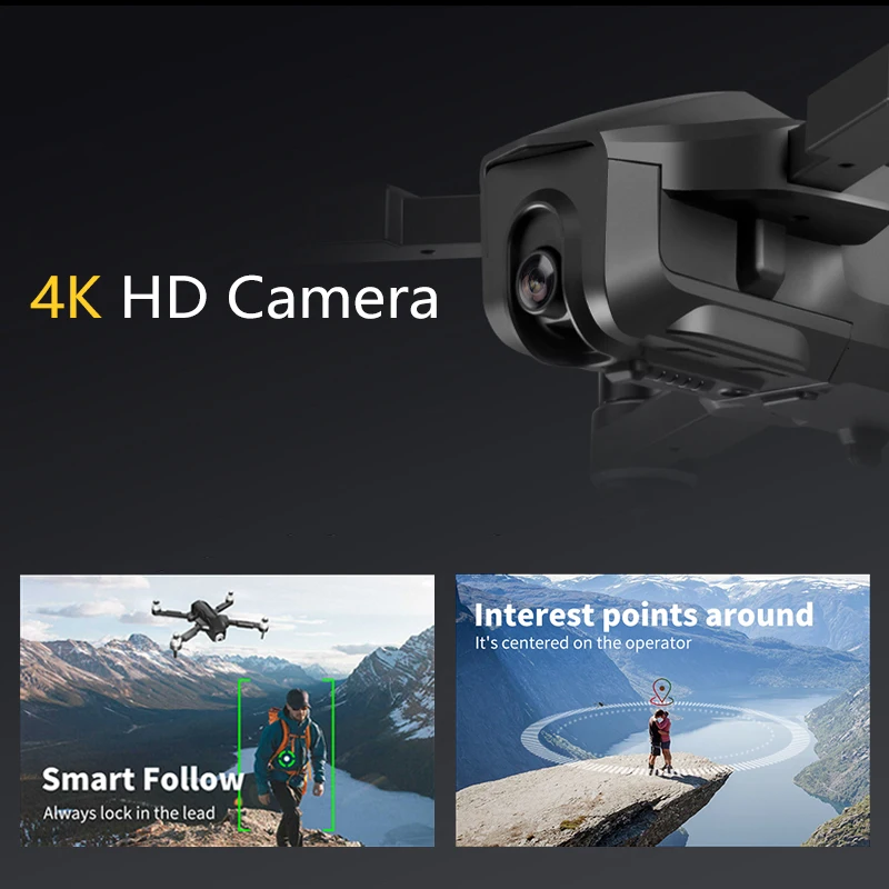 Дрон 4K Профессиональный GPS Квадрокоптер с камерой HD бесщеточный VS F11 PRO ZEN K1