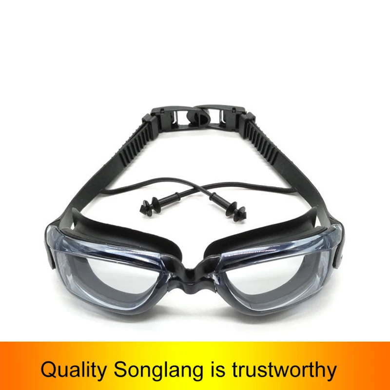 

Electroplating Anti-UV Anti-fog Swimsuit Glasses Swimming Diving Adjustable Swimming Goggles Ladies Men Swimming Goggle Ear Plug