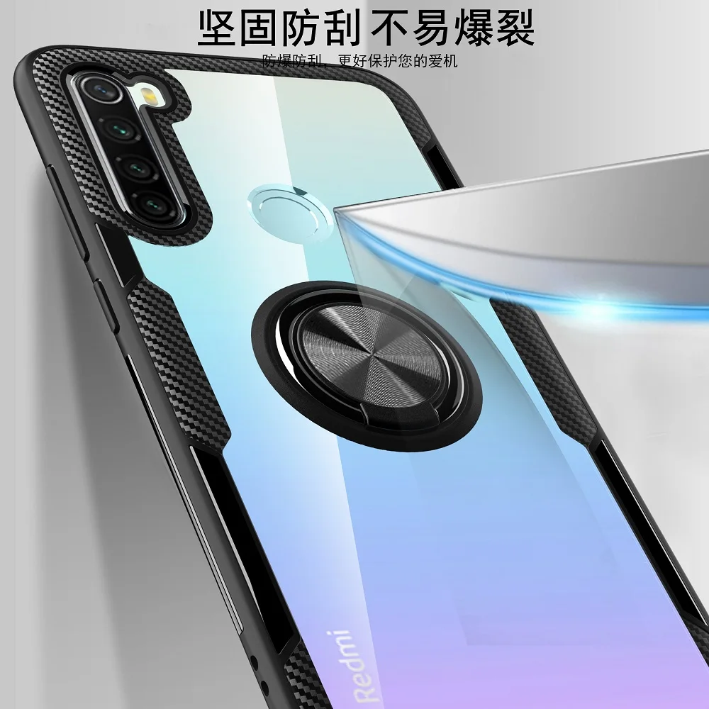 For Xiaomi Redmi Note 8T Case With Ring Stand Magnet Transparent Protective Cover case 8 Pro |