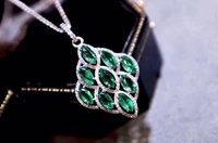 natural emerald pendant imperial green full clear body classic fashion ladies jewelry fall new s925 sterling silver engagement