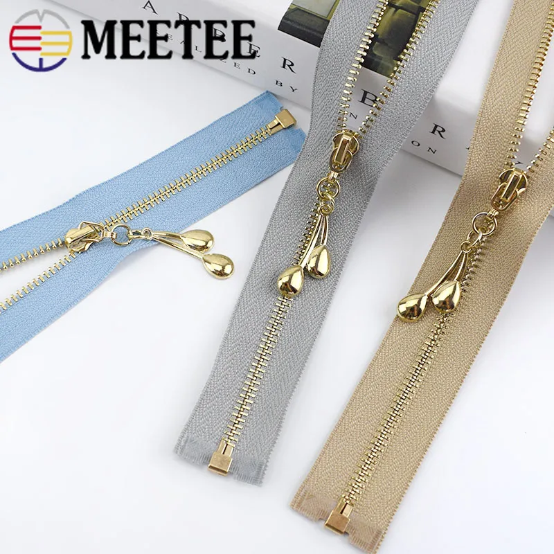 2 шт 40 см 50 см 60см70см 3# металлическая молния Open-end воды падение шелдер молния для шитье сумок кошелек одежды аксессуары для шитья