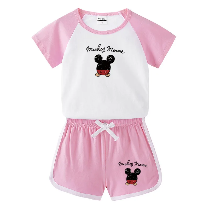 Комплект из 2 предметов с принтом Микки и шортами | Мать ребенок