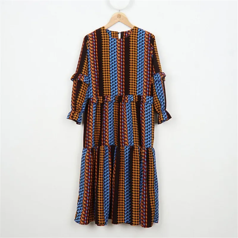 

2021 new spring retro patchwork long dress outgoing elegant fashion floral print dress chic all-match dress 2021 new spring robe