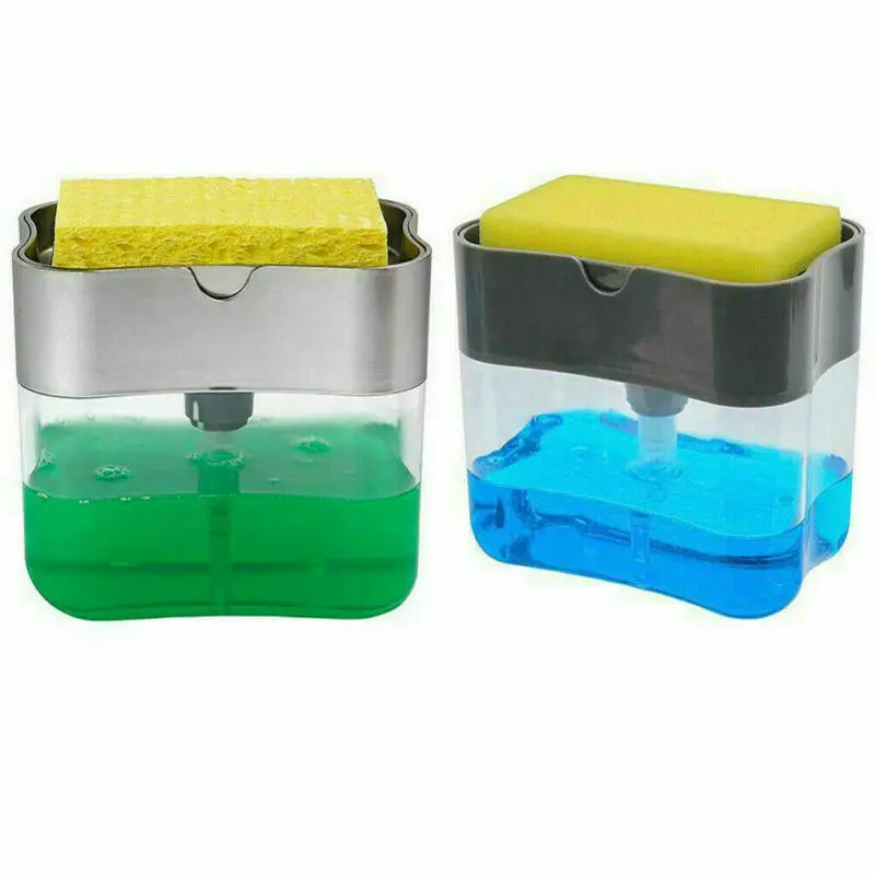 

US Portable Soap Pump Dispenser Sponge Holder for Kitchen Dish Soap and Sponge Sponge Holder Dish Soap Storage Dispenser