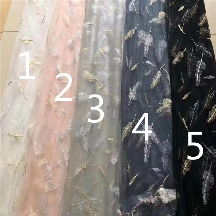 

Japanese Korean Fashion Feather Water Soluble Lace Fabric Mesh Bottom Embroidered Cloth Suitable for Dress Materials Factory