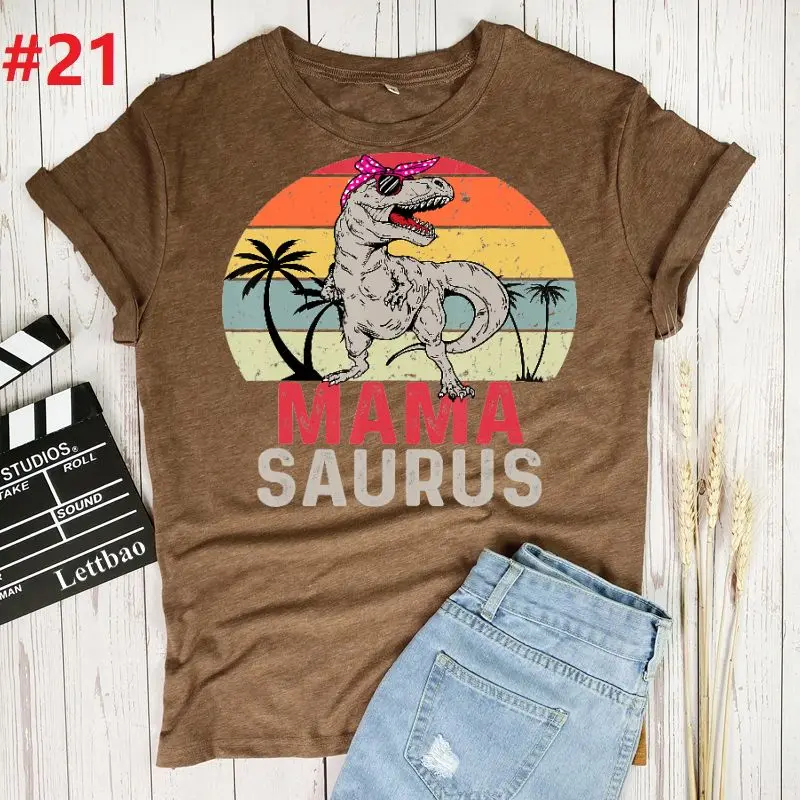 

Mamasaurus T-Rex Dinosaur Mama T Shirt Women Men Cartoon Kawaii Cartoon Graphic Tees Funny T-shirt Unisex Female Male