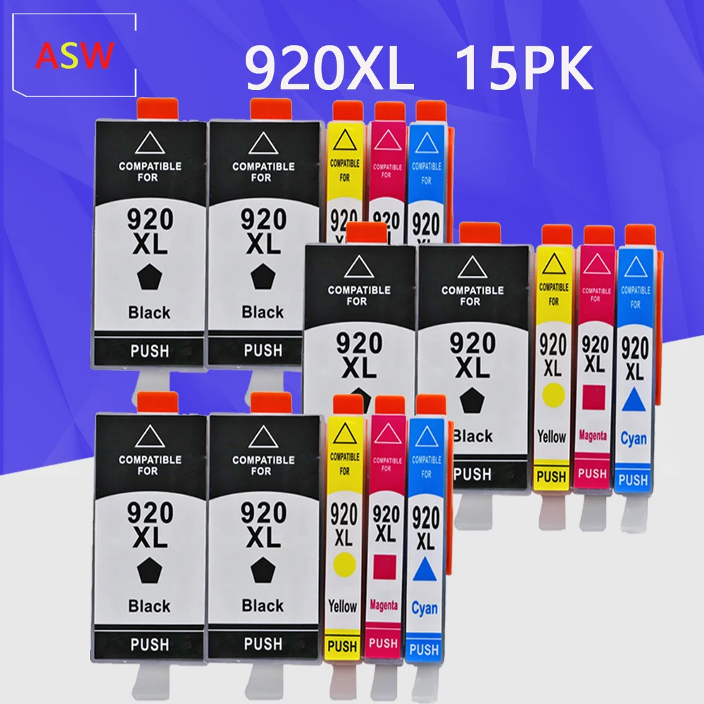 Сменный чернильный картридж ASW для принтера HP 920XL 920 XL 6000 6500 6500A 7000 7500 7500A |